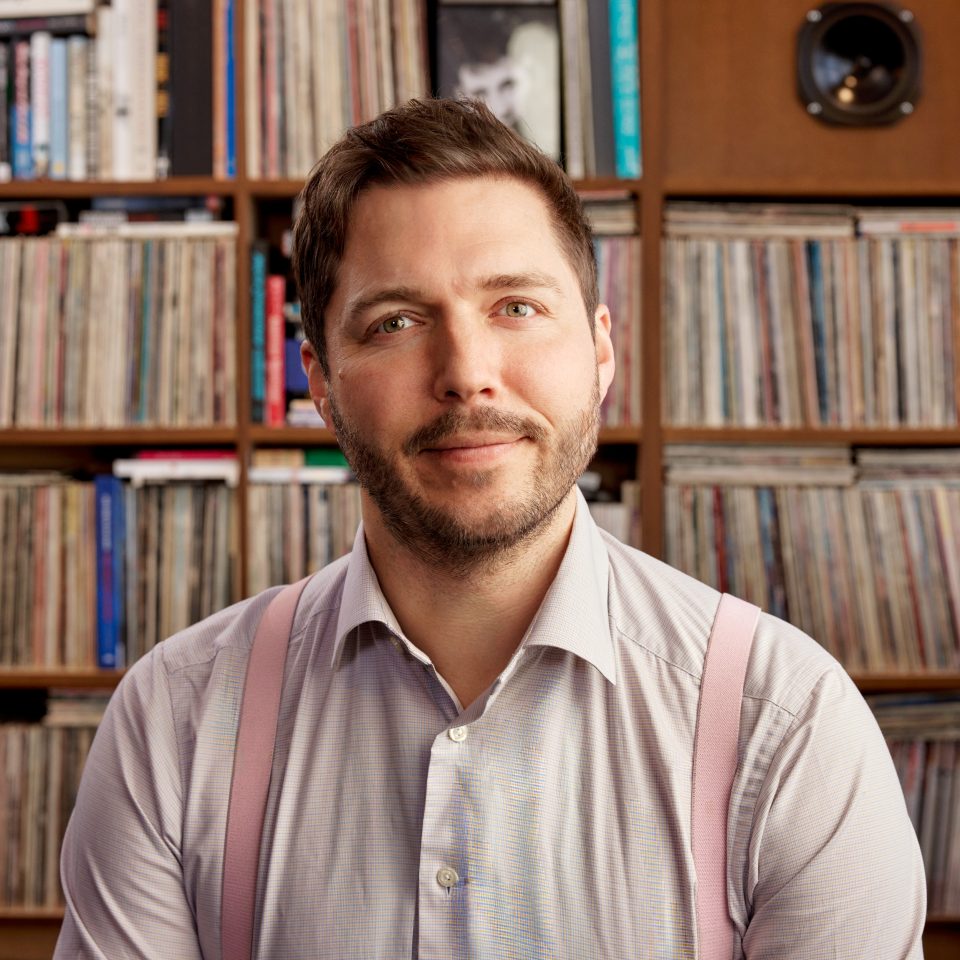 Johan Rudberg, partner and CEO for Influence Management consultants a Newground company. Strategy and execution powered by Collective Intelligence. Image shot by Mattias Bardå in front of a record wall at Petsounds.