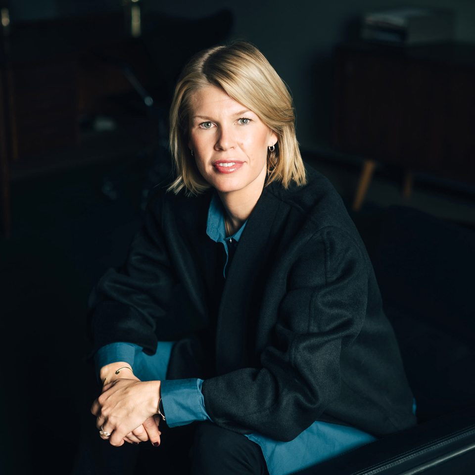 Ammy Källström, Partner at Influence People, a Newground Company, sitting in a portrait setting