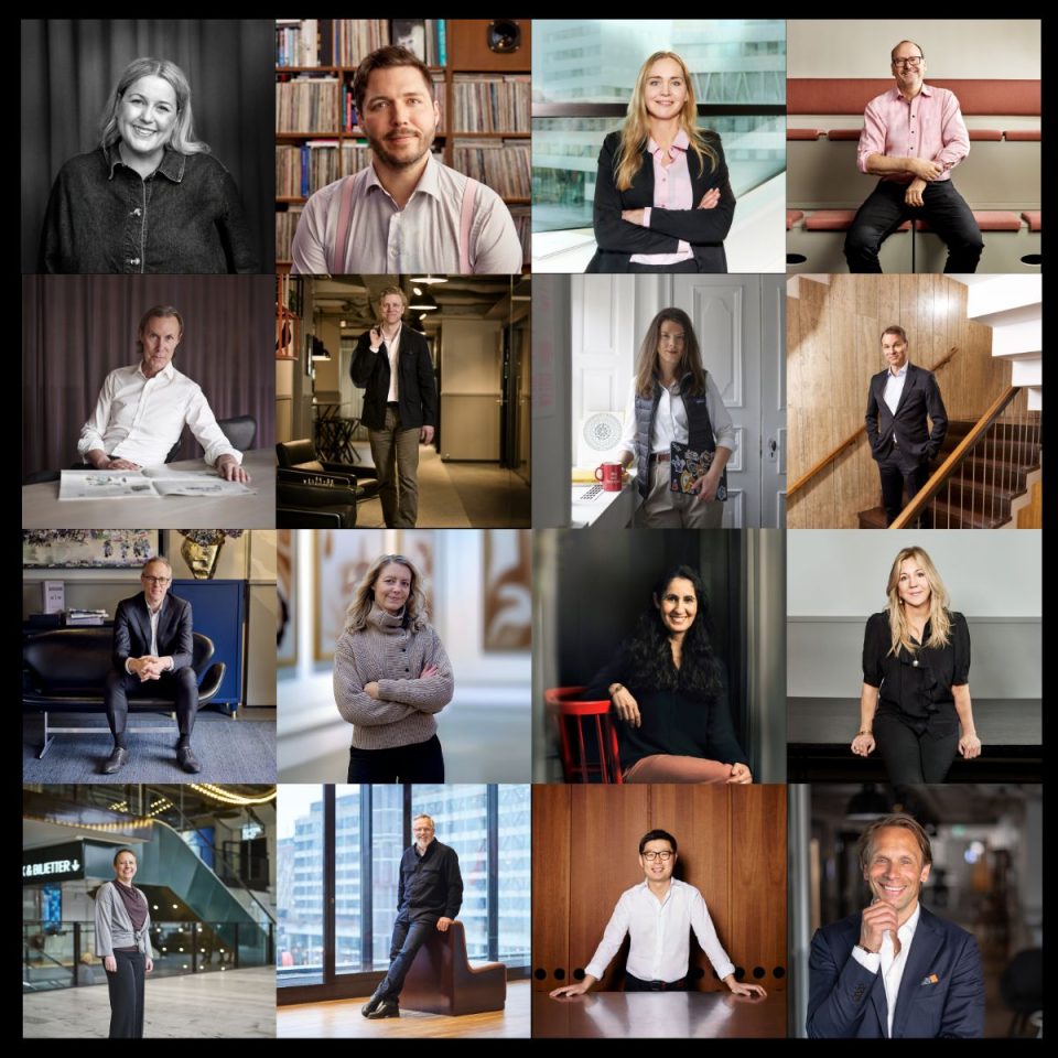 A pixel grid of profile photos of Partners from the Newground companies