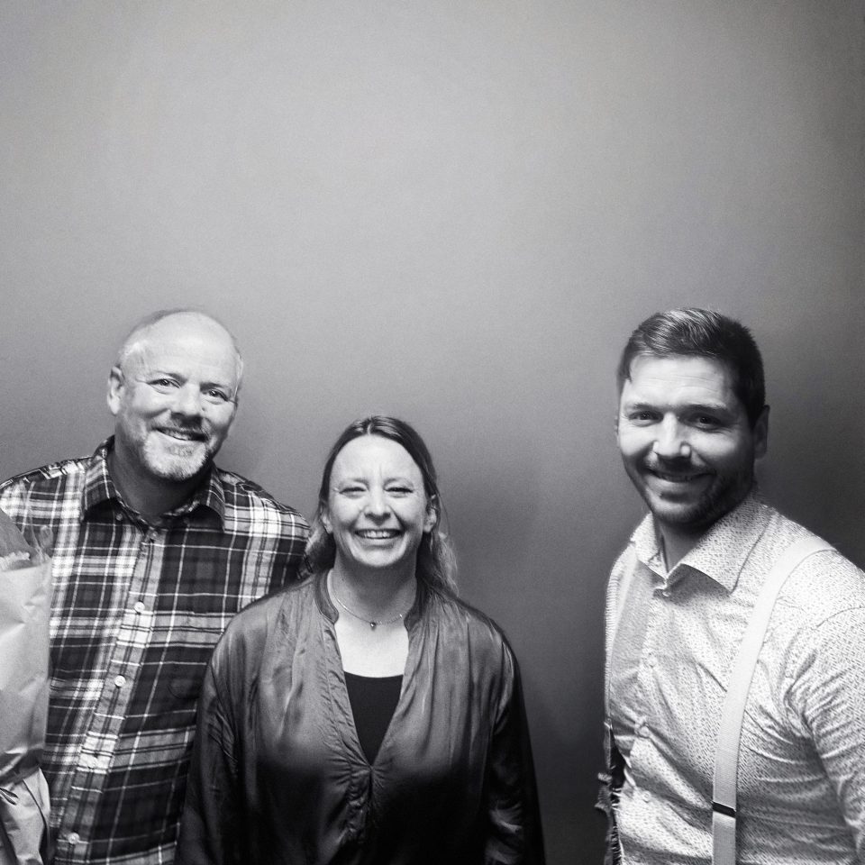 Petra Ehle, Partner at Influence People, Johan Rudberg, Partner and CEO of Influence AB and Neil Dickson, Head of Digital Strategies and Capabilities at Scania, posing together at an event discussion