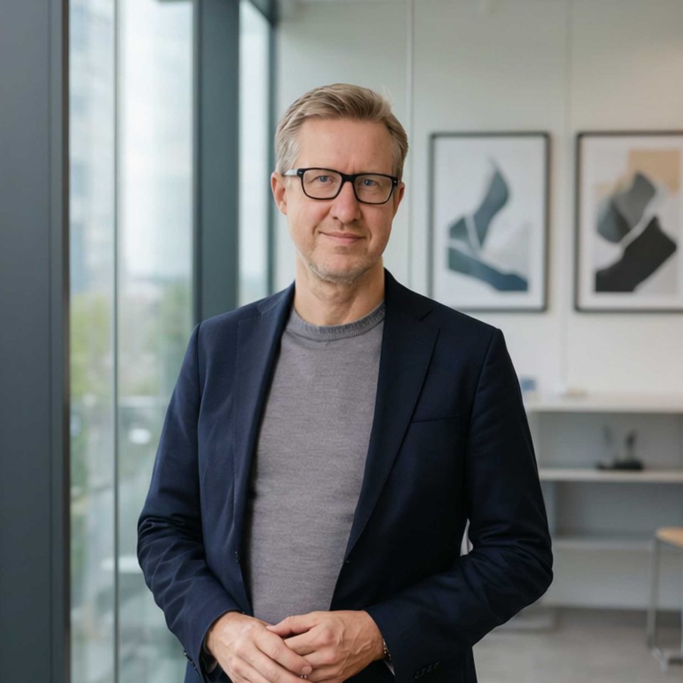 Anders Ek, Partner at Adage, a Newground company, standing in an office setting